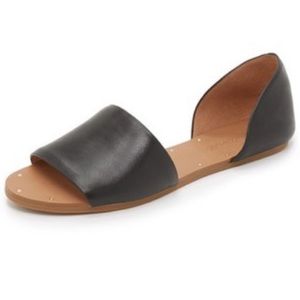 Madewell Thea d'orsay flat sandals in black leather